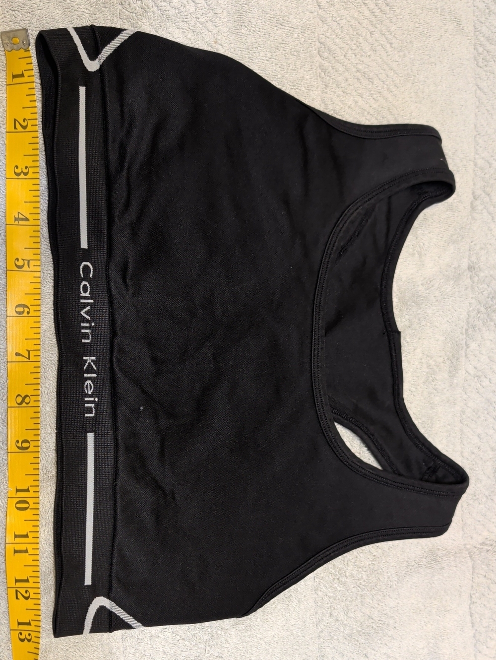 Calvin Klein Black Racerback Sports Bralette with Logo Band